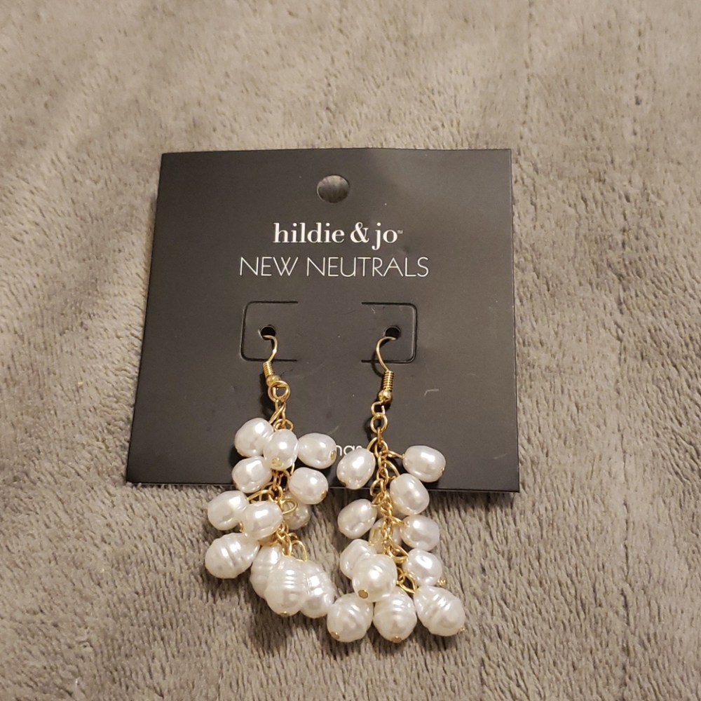 Multi Pearl Dangle Earrings